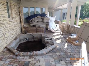 Porch with missing hot tub