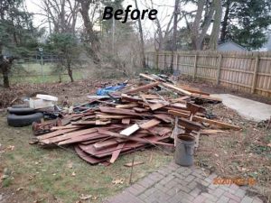 Yard cleanup before